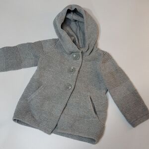 BABY GAP Knit Hoodie Button Up Sweater Jacket Caridgan